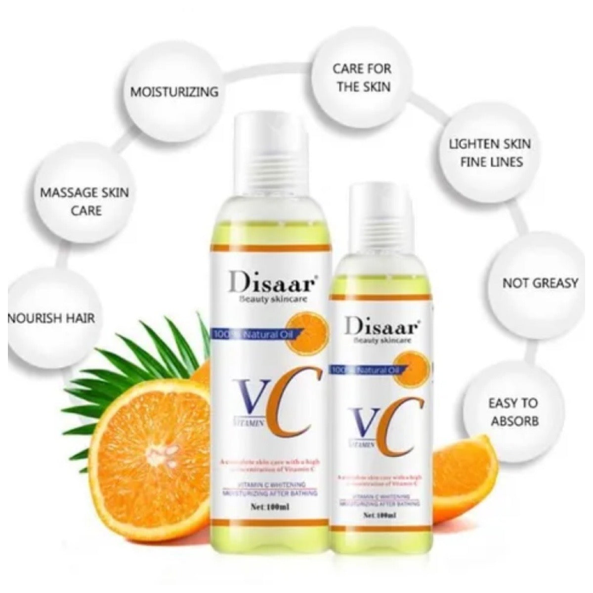 100ml - Disaar-Huile essentielle pour le corps à la vitamine C, produit hydratant, blanchissant, anti-acné,