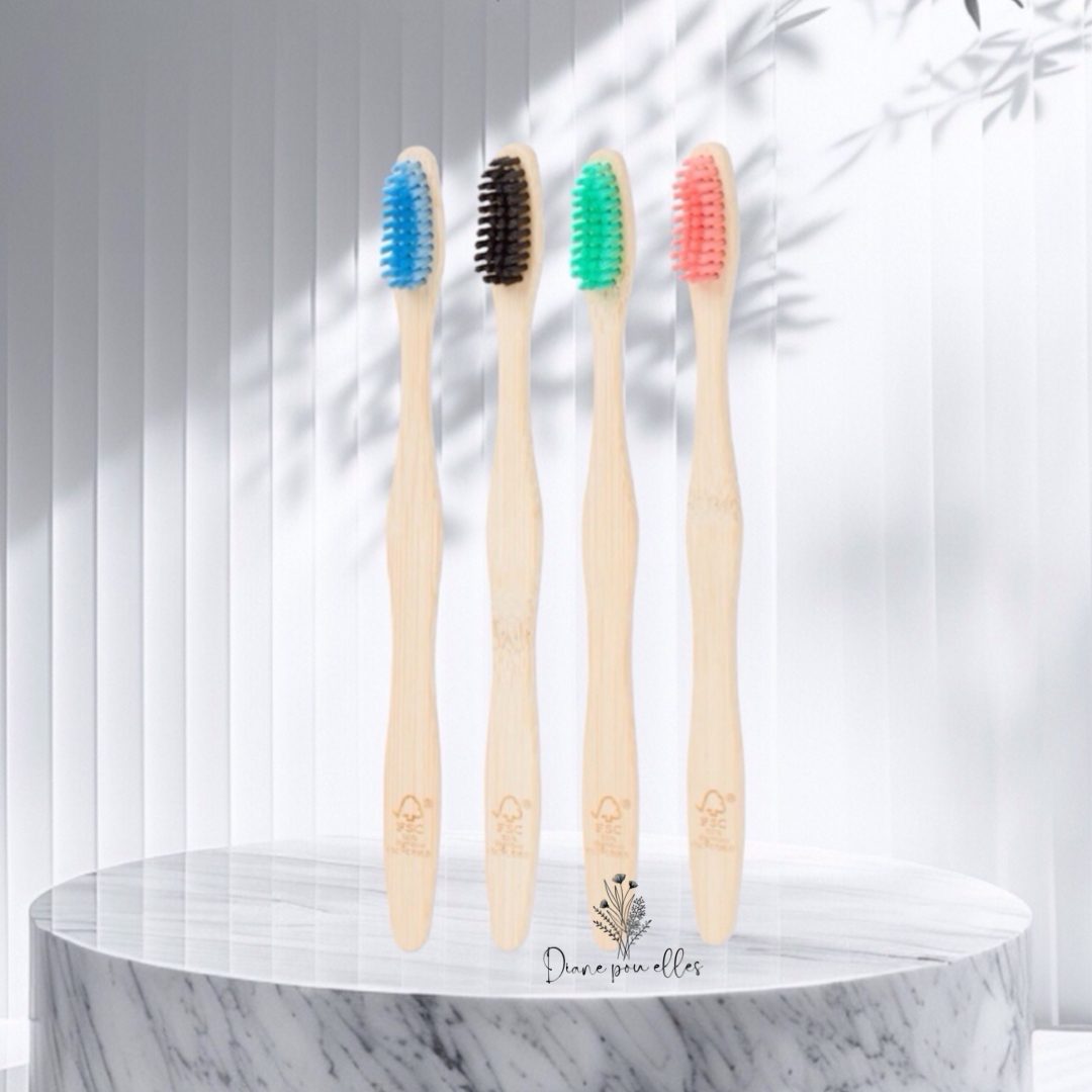 BROSSE À DENTS EN BAMBOU ADULTE Medium x4